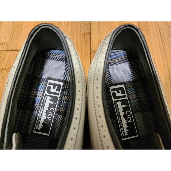 FOOTJOY FJ City 56435 Beige Golf Shoes Leather Men 11 M Waterproof Sports Spikes - Picture 9 of 10